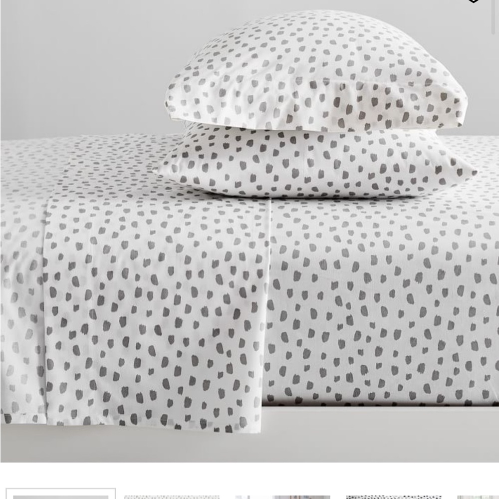 West Elm Kids Brushstroke Dot Sheet Set Queen